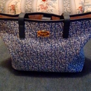 Michael Kors navy/white tote